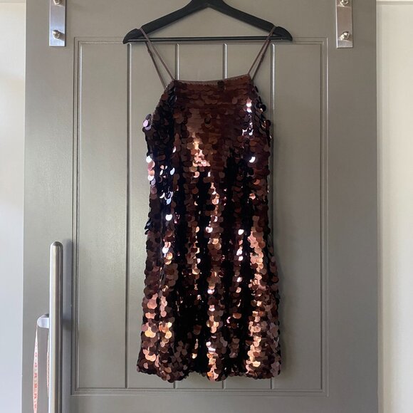 A New Day Women's Paillette Mini Evening Party Shift Slip Sequin Dress NWT - Picture 5 of 6